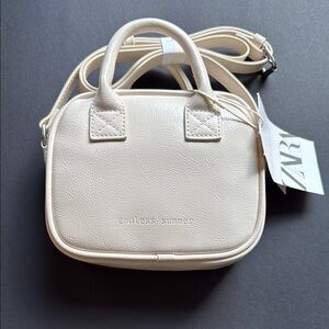 Zara Cream Mini Bag with Structured Design